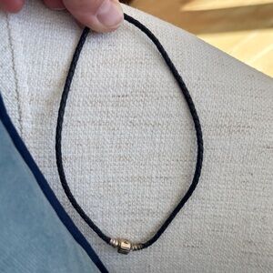 Navy Braided Pandora bracelet with Silver Clasp